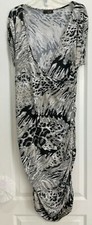 Hypnotik Women Bodycon Dress Size 2X Black Gray Animal Faux Wrap Sexy 130  