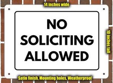 Metal Sign - No Soliciting