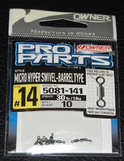 ★美品★swivel 141㎝× swivel size Mバインディング 10 Pack Owner Micro Hyper Swivels Barrel Type 5081-141 Size 14