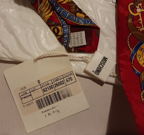 MOSCHINO CRAVATTE SILK TIE VINTAGE CORBATA 100% SEDA - Imagen 6 de 6