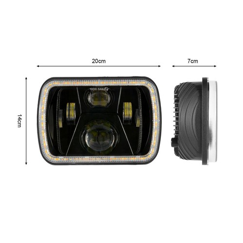 For 1991 Nissan 240SX 2pcs 7x6" 5x7" LED Headlight DRL Amber Hi/Lo Beam H4 Kit - Picture 2 of 12
