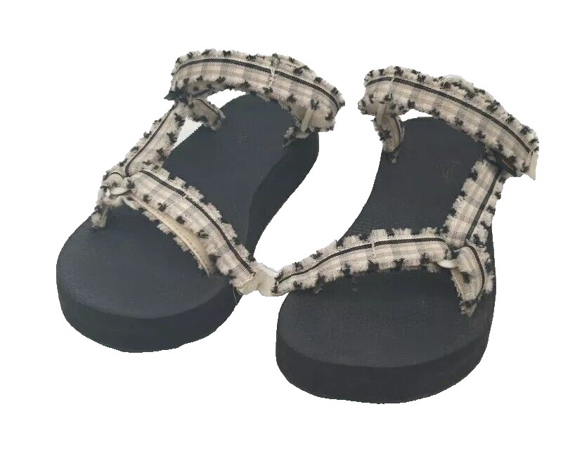 Teva Sandals Womens Midform Fray Frazier White Black