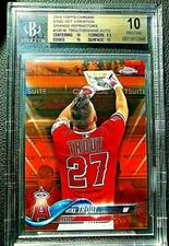 POP 1 Mike Trout 2018 Topps Chrome Orange Refractor Variation SP 16/25 BGS 10  