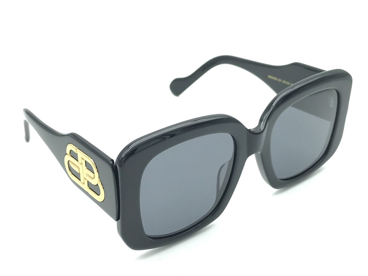 BALENCIAGA BB0069S C01 Women's Black Oversized Square