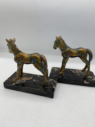 Fermalibri a forma di cavallo in ottone Art Decò - Foto 3 di 8