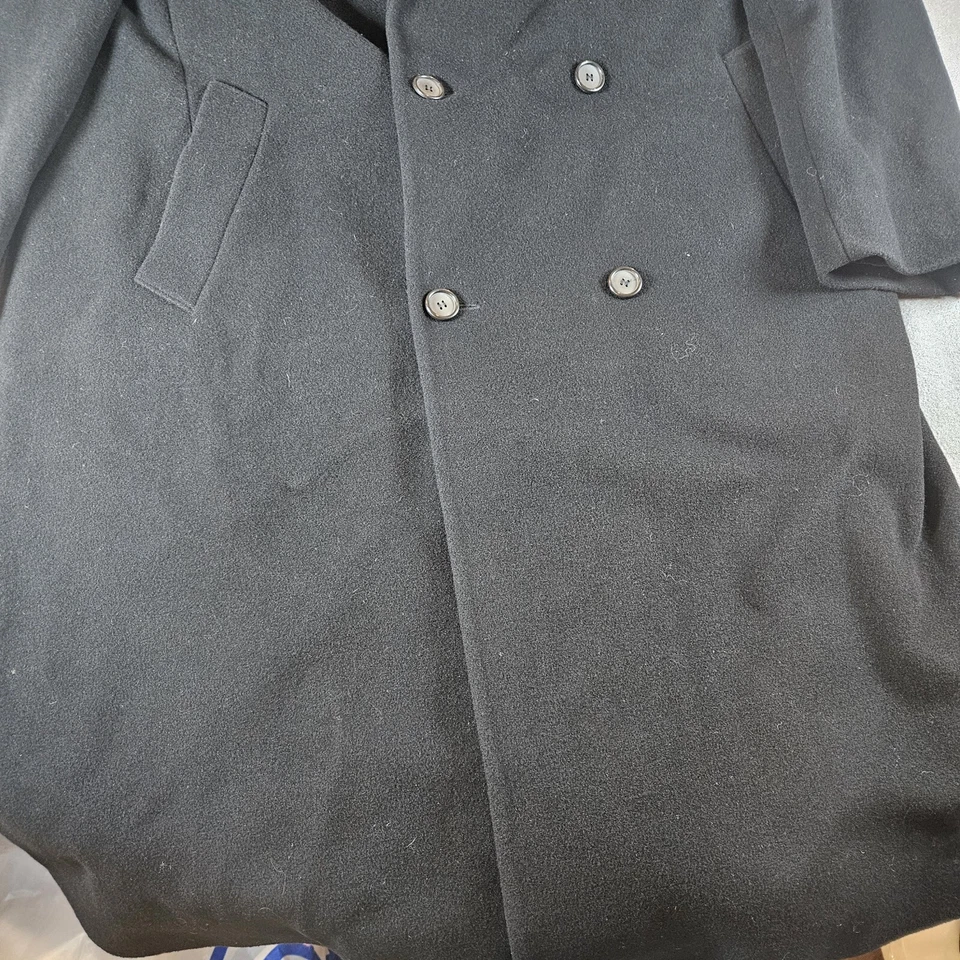 Gabardina Pierre Cardin para hombre de longitud completa talla 46L mezcla de lana y cachemir negra Foto 2 de 4