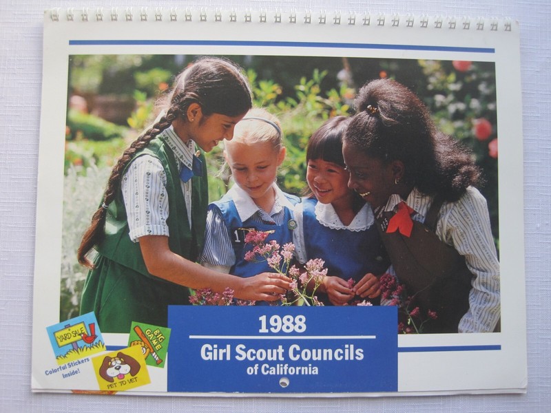 1988 GIRL SCOUTS California Councils Calendar/75th Anniversary Round-up Photos