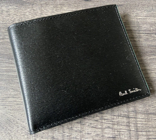 PAUL SMITH STRAW GRAINED LEATHER WALLET ARTIST STRIPE LINING MADE IN ITALY BNIB - Bild 2 von 10