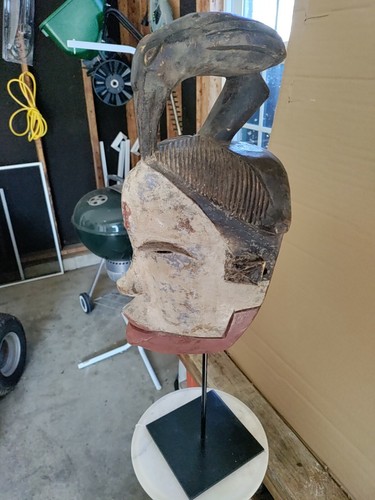 BaKwele or Ibo Nigerian mask Stand Included - Picture 4 of 7