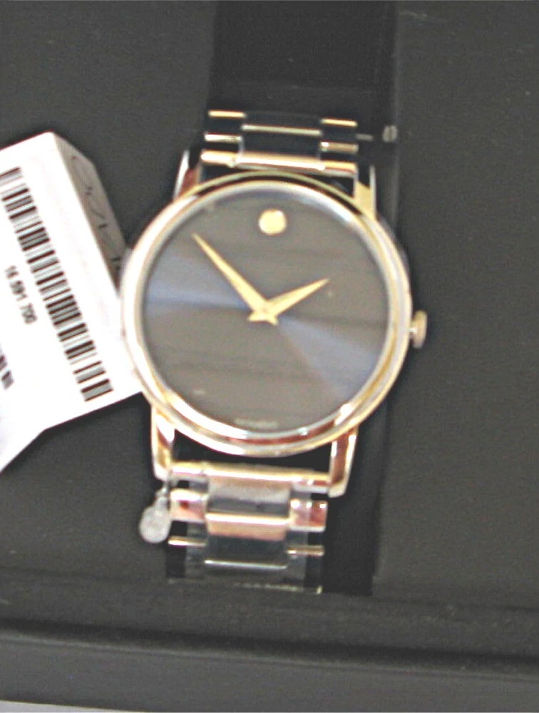 MOVADO Men s Museum Navy Dial Silver Tone Watch 2100015