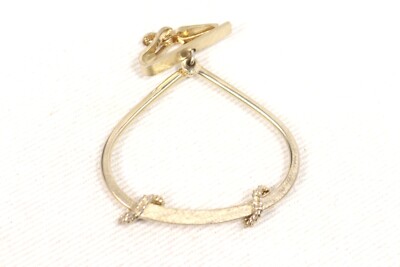 Vintage Swank Open Loop Dangle Gold Tone Tie Clip Mens Jewelry