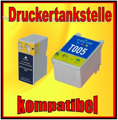 2 x komp. Patrone für EPSON STYLUS COLOR 900 / 900G / 980 * ersetzt T003 + T005