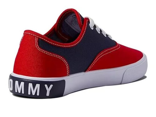 TOMMY HILFIGER RALEM ZAPATILLAS CON CORDONES PARA HOMBRE COLOR ROJO MEDIO TALLA 12M NUEVAS EN CAJA - Imagen 6 de 7