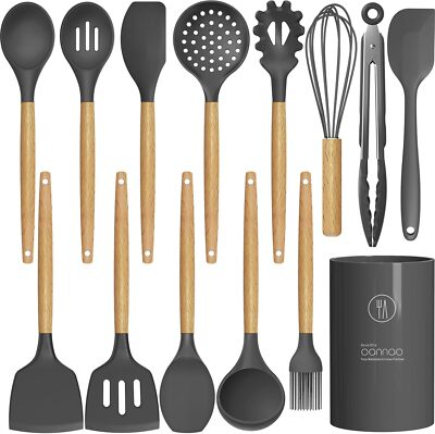 Kitchen Cooking Utensils Set - Heat Resistant Silicone Knife, Fork and Spoon Set