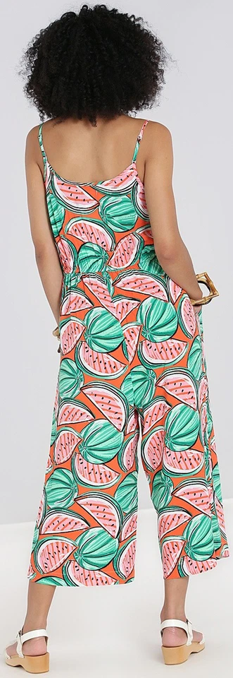 Hell Bunny «MELONIE WATERMELON» Vintage Tropical JUMPSUIT Overall Rockabilly - Bild 2 von 4