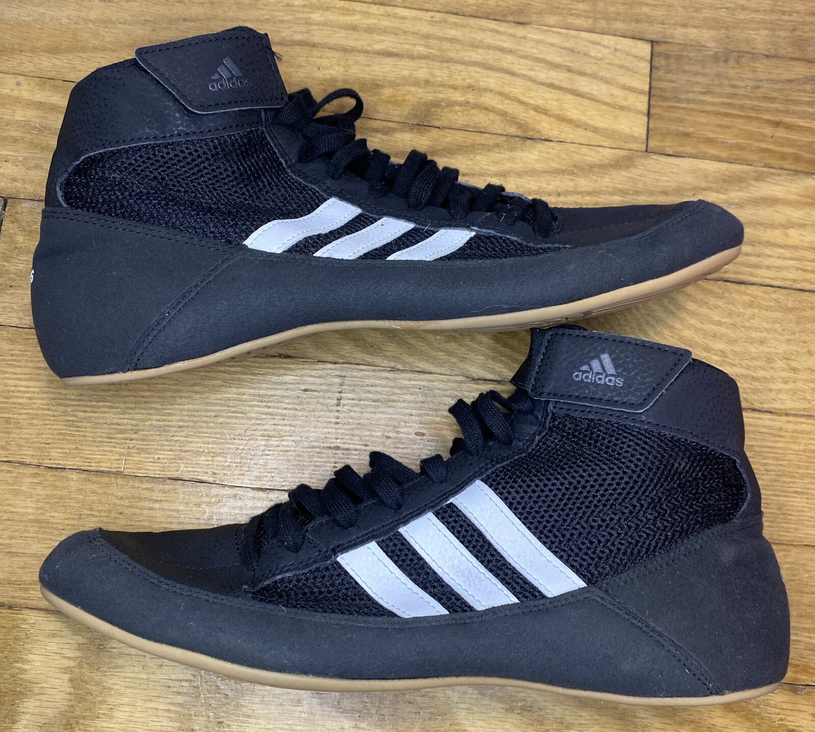 Adidas HVC 2 Men's Wrestling Shoes AQ3325 Black White Mens 8 Excellent Condition thumbnail 7