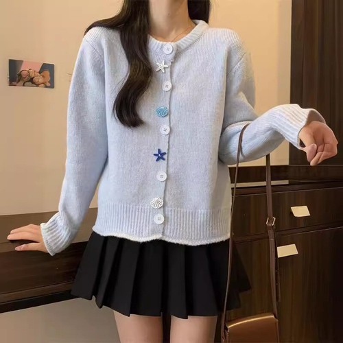 Sweet Knit Cardigan Retro Gentle Girls Sweater Classical Knitwear Autumn Winter - Picture 9 of 13