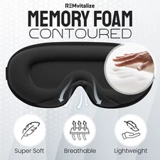 Sleep Mask For Men & Women, 100% Light Blocking 3D Contoured, Travel Accessories