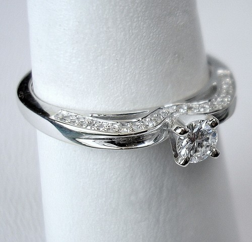0.17 ct Round, 0.30 cttw Natural Diamonds 14K White Gold Ring Was $950 Video - Picture 7 of 11