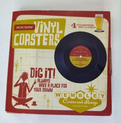 8 Coasters VTG Rockin' Vinyl Set-2 Records Four In Each New/Open 3'' B252GA169.70