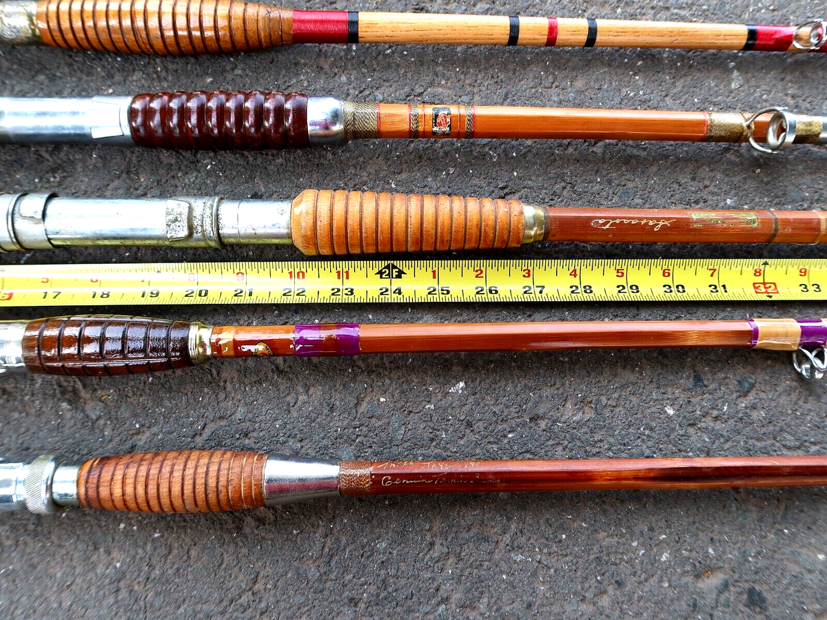 Vintage Bamboo Fishing Rods 6 Heavy Duty Boat Poles | eBay