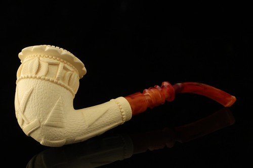 srv - Freemasonry Topkapi Block Meerschaum Pipe with fitted case 15358t - Picture 9 of 11
