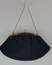 Vintage Black Evening Bag Peau de Faille