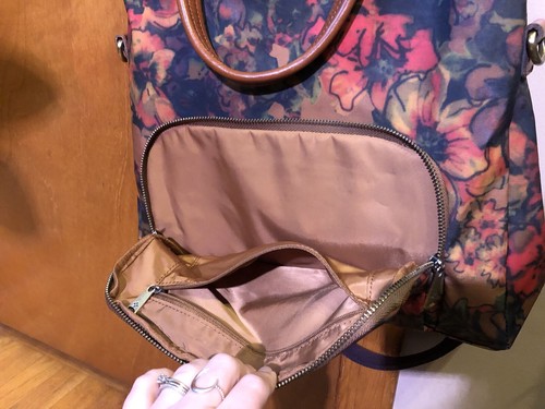 Patricia Nash Trapani Convertible Backpack Patina Coated Canvas Floral Pattern - Picture 12 of 16