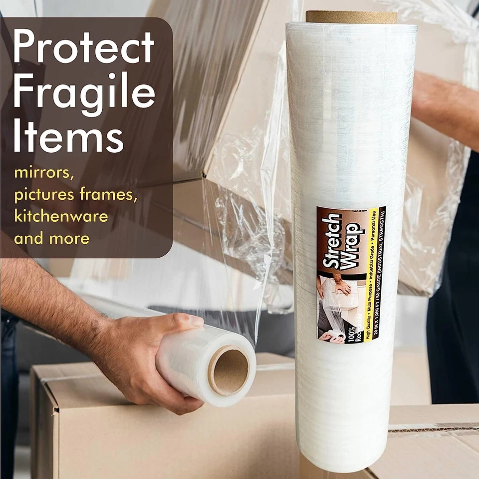 Premium 20-Inch Stretch Film Wrap - 1,000FT Length, 80 Gauge Thickness - Image 4 of 4
