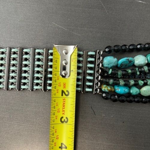 Cintura Neiman Marcus Navajo turchese argento pietra a grappolo concho perline western - Foto 11 di 16