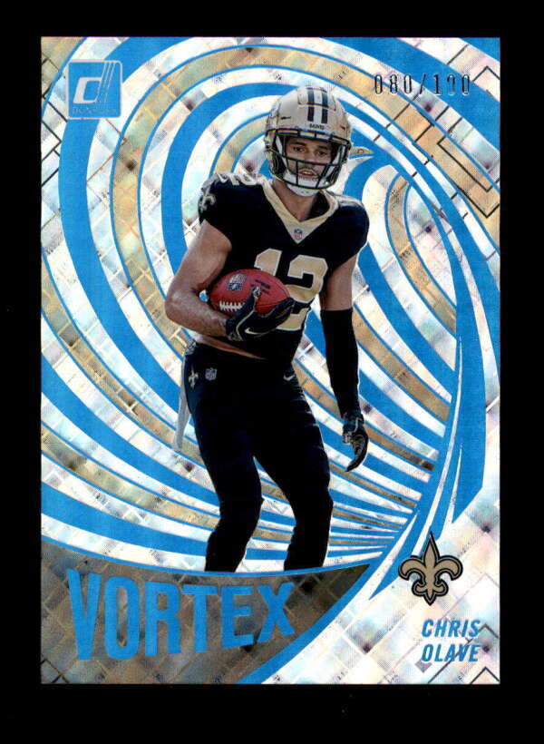 CHRIS OLAVE 2022 DONRUSS #VTX-20 VORTEX COSMIC PARALLEL ROOKIE #080/100 BF2810
