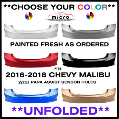 NEW REAR BUMPER FOR 2016-2018 MALIBU W/SENS PAINTED CHOOSE YOUR COLOR GM1100980
