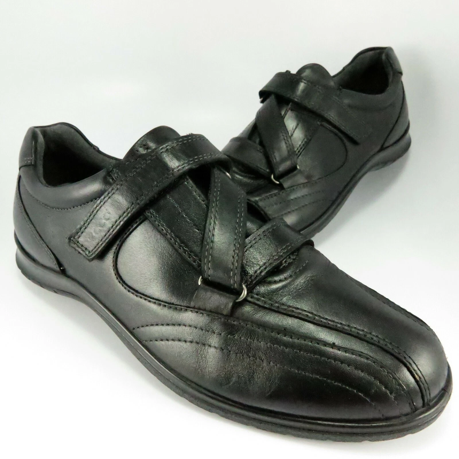 ECCO Cross Strap Casual da donna taglia 10 10 5 M (EU 41) punta bicicletta in pelle nera