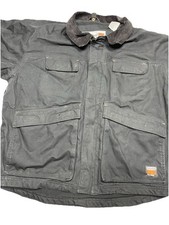 Timberland Pro Series Coat Mens Lg Black Cancas Work Jacket Heavy
