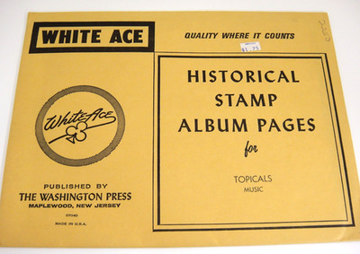 White Ace 12 Blank Topical Music on Stamps Illustrated Border Pages NOS