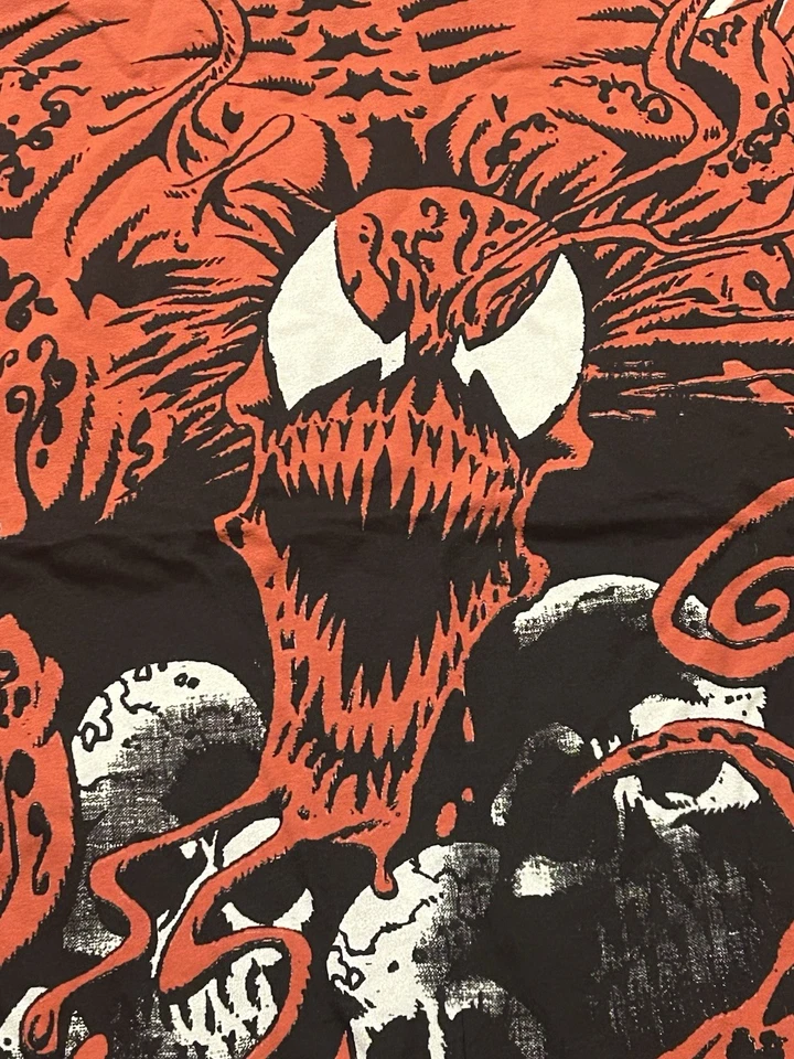 Camiseta gráfica Marvel Carnage estampa total 3XL preta vermelha Mad Engine nova sem etiquetas - Imagem 2 de 4