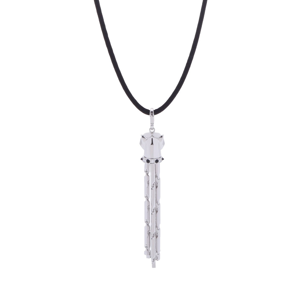 CARTIER Women Necklace K18 White Gold WG diamond/onyx Panthere de Cartier Di... image 2