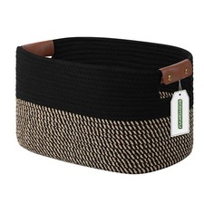 Cotton Rope Basket , Storage Baskets with Handle, 15x10x9 Inch Woven Basket f...