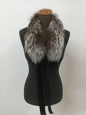 Real Fur Fox Collar in silver brown color.