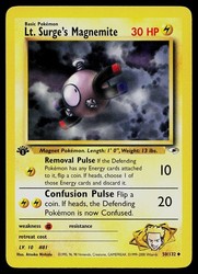 Lt. Surge's Magnemite 50/132 Gym Heroes 1st Edition