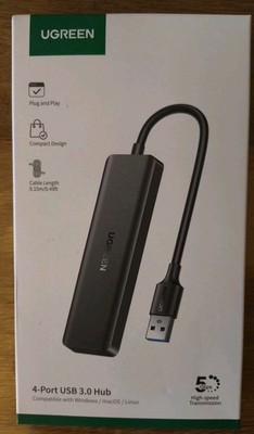 UGREEN 4-Port USB 3.0 Hub Mit 60cm Kabel, Verteiler 5Gbps Mehrfachstecker für