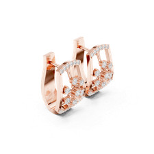 Orecchini a cerchio attorcigliati rotondi 44 pz VVS1 D diamanti naturali prom...