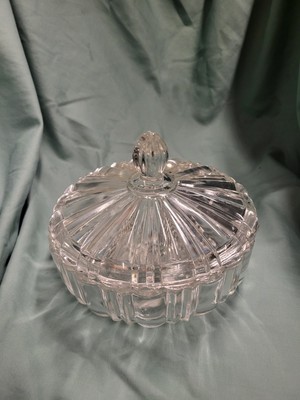 Anchor Hooking Old Cafe Crystal Candy Dish! Excellent shape! 1940 make