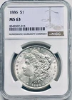 1886 U.S. MORGAN SILVER DOLLAR - NGC - MS63 - Philadelphia Mint