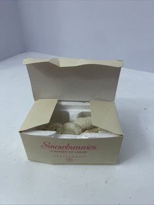 Dept 56 Snowbunnies ''A Basket of Cheer'' Easter Pink Flowers Snowbabies NEW