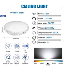 LED Ceiling Light Round Panel Down Lights Bathroom Kitchen Living Room Wall LAMP
