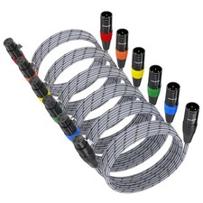 XLR Cables 6.6 FT DMX Balanced 3 PIN Microphone Studio Cord 6 Pack