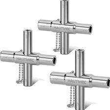 3pcs 4 Way Sillcock Water Key Faucet Valve Tool Spigot Key 1/4", 9/32", 5/16"...