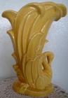 Vintage McCoy Pottery Canary Yellow Swan Vase 1940's Collectible Vase 9.25”