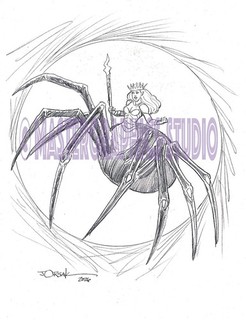 Sexy DRIDER QUEEN original fantasy pin up art by JOE ORSAK